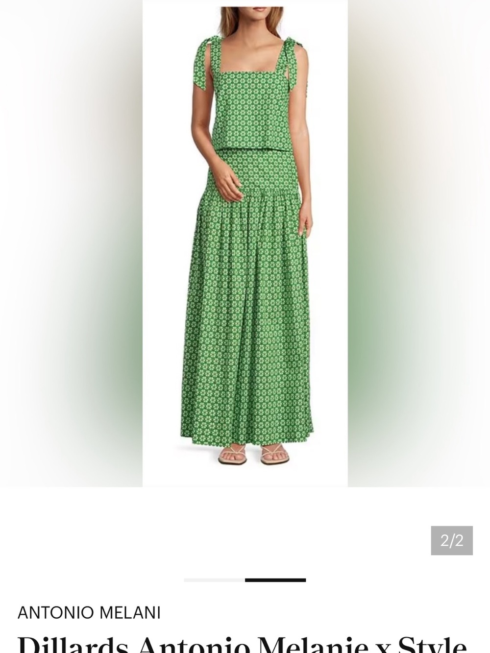 ANTONIO MELANI x Style by simkins SET Green Geometric Maxi Skirt AND TOP - Picture 7 of 7